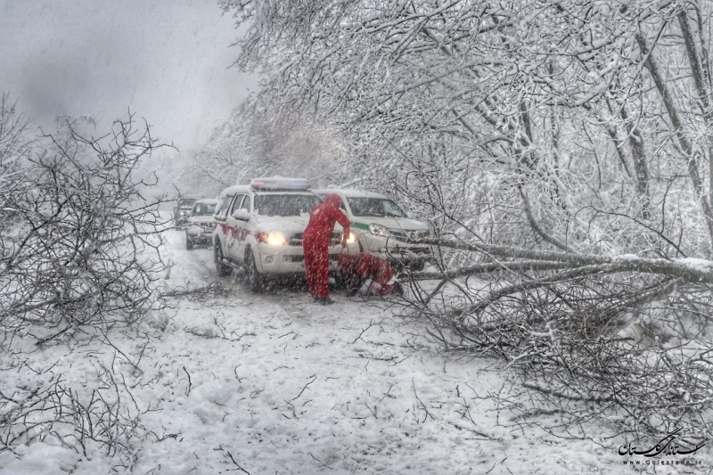 آماده باش هلال احمر گلستان در پی هشدار هواشناسی و امدادرسانی به در راه ماندگان برف و‌ کولاک