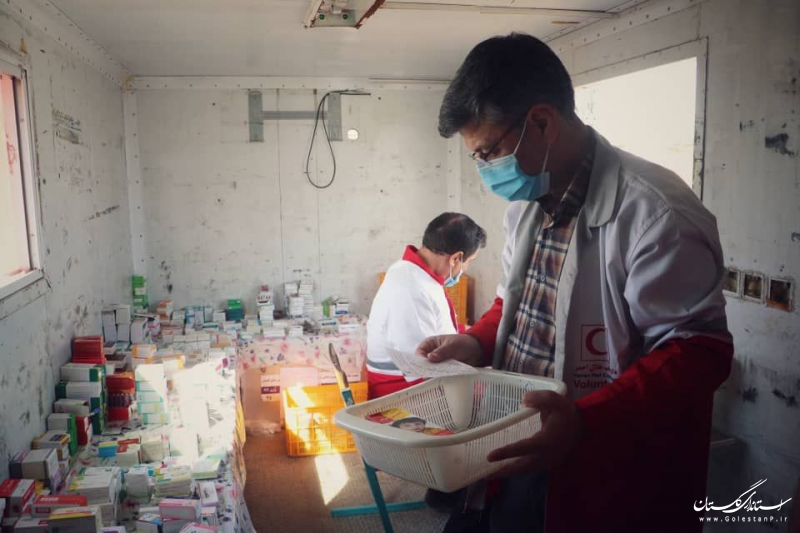 بهره مندی ۵۰۰ نفر از روستائیان از خدمات هلال احمر گلستان در مانور درمان و توانبخشی اضطراری