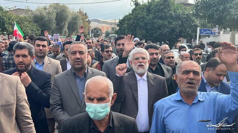 حضور استاندار گلستان در راهپیمایی محکومیت حادثه تروریستی شیراز