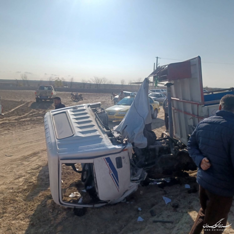 تصادف کامیون با پژو ۴۰۵ در گنبدکاووس/ ۴ نفر مصدوم و ۲ نفر جان خود را از دست دادند