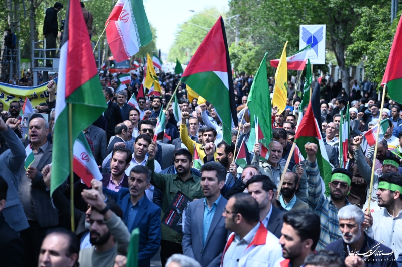 تجمع شهروندان گرگانی در پی عملیات نیروهای جمهوری اسلامی ایران علیه رژیم غاصب صهیونیستی