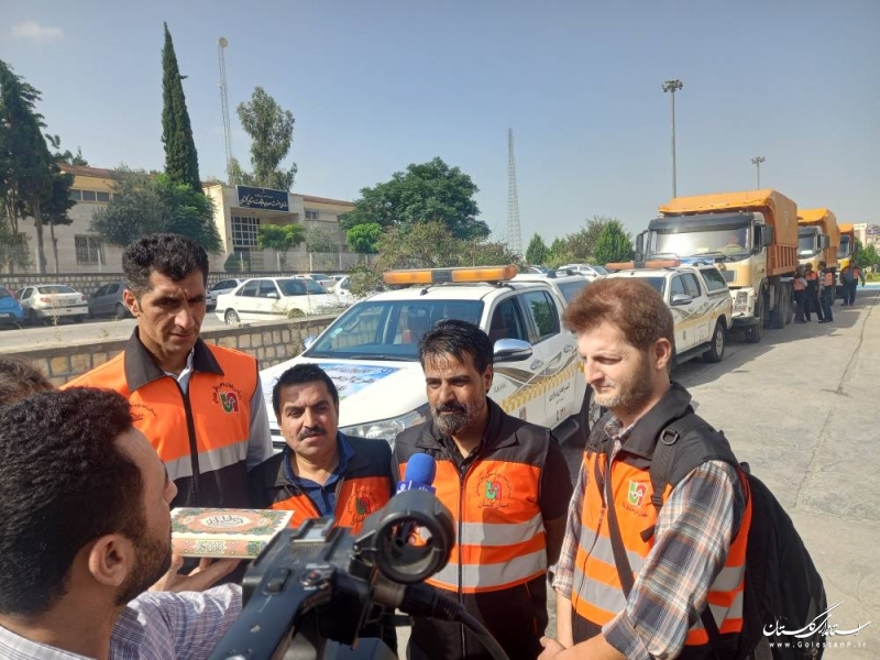 دومین گروه از خادمین راهداری و حمل و نقل جاده ای گلستان به مهران اعزام شدند