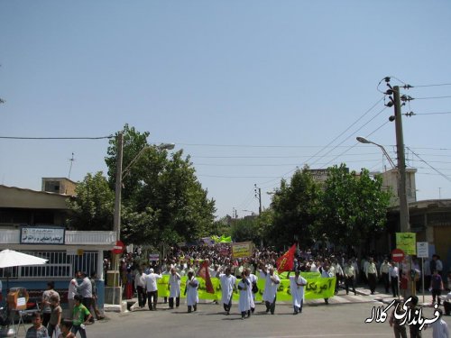 حضور پرشور اهالی شیعه و سنی کلاله در راهپیمایی روز قدس از نگاه دوربین