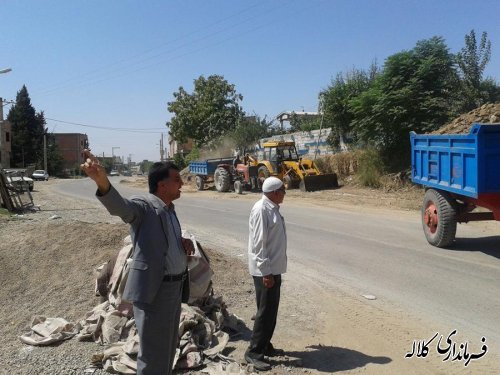 بازدید بخشدار مرکزی از اجرای پروژه جدول کشی روستای قوجمز