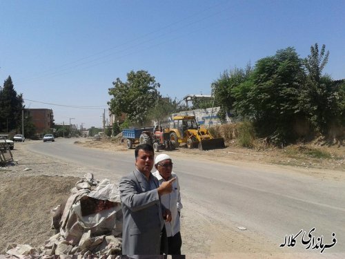 بازدید بخشدار مرکزی از اجرای پروژه جدول کشی روستای قوجمز