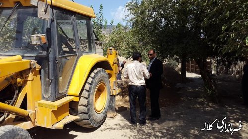 بازدید بخشدار پیشکمر از پروژه انتقال خط لوله گاز به روستای قره یسر پایین