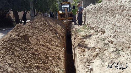 بازدید بخشدار پیشکمر از پروژه انتقال خط لوله گاز به روستای قره یسر پایین