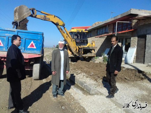 شروع پروژ آسفالت  وپیاده رو سازی روستای خوجلر بخش مرکزی