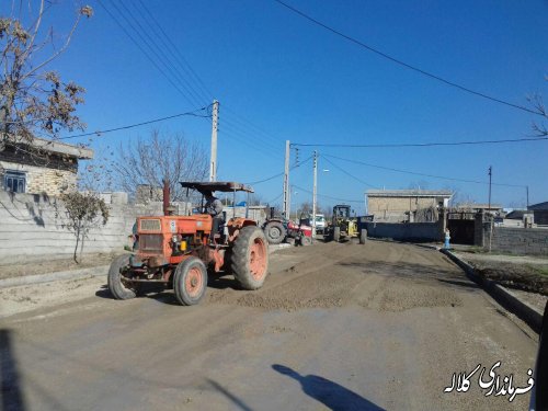 شروع پروژ آسفالت  وپیاده رو سازی روستای خوجلر بخش مرکزی