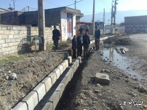آغاز پروژه احداث جدول روستای قراول بخش مرکزی