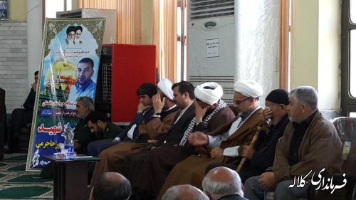 حضور فرماندار و امام جمعه کلاله در سومین روز شهادت شهید مدافع حرم علیرضاصفرپور