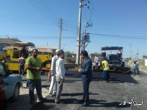 اجرای پروژه آسفالت معابر روستای مالای شیخ غراوی بخش مرکزی