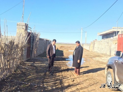 بازدید بخشدار مرکزی ازمعابر روستای پیروز آباد دهستان کنگور 