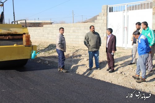 بازدید بخشدار پیشکمر از عملیات آسفالت ریزی روستای کسر پیشکمر