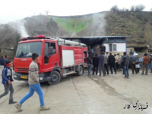 بازدید بخشدار پیشکمر از محل وقوع آتش سوزی مدرسه مالک اشتر روستای قودنه سفلی  بخش پیشکمر