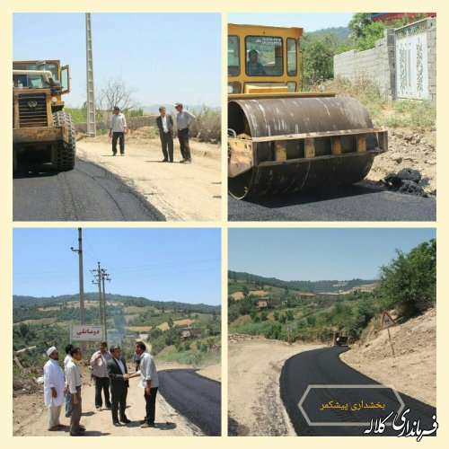 بازدید بخشدار پیشکمر از اجرای آسفالت روستای دومانلی بخش پیشکمر