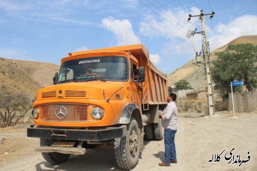 اجرای پروژه زیر سازی و شن ریزی معابر روستای قره آغاچ بخش پیشکمر