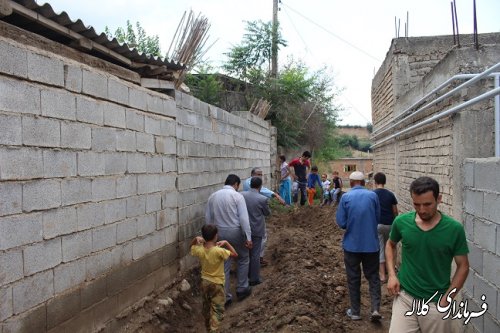 بازدید بخشدار پیشکمر از حادثه دیدگان  بارش باران روستای خوجه یاپاقی