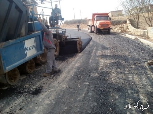 بازدید بخشدار پیشکمر ازاجرای آسفالت معابر روستای یل چشمه علیا