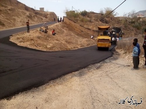 بازدید بخشدار پیشکمر ازاجرای آسفالت معابر روستای یل چشمه علیا