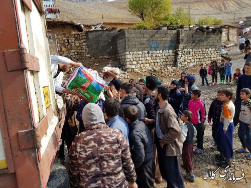 گزارش تصویری /توزیع اقلام اهدایی مردم نوع دوست بخش پیشکمر در  روستاهای شهرستان نوار مرزی ثلاث باباجانی