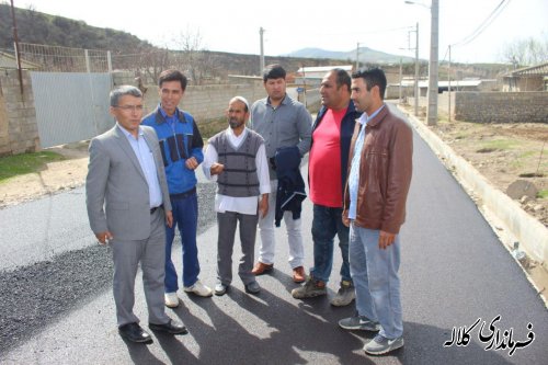 بازدید بخشدار پیشکمر از اجرای عملیات آسفالت روستای قودنه سفلی 