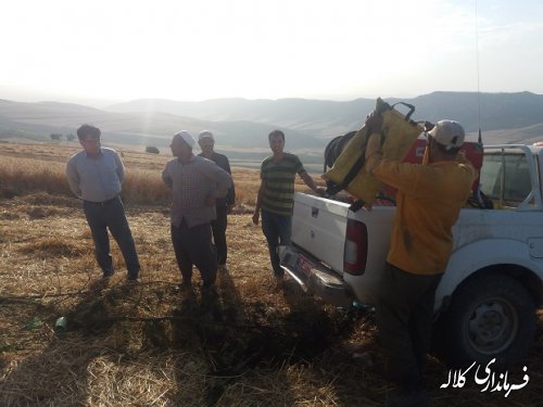 حضور بخشدار پیشکمر در محل آتش سوزی زمین کشاورزی روستای یاساقلق
