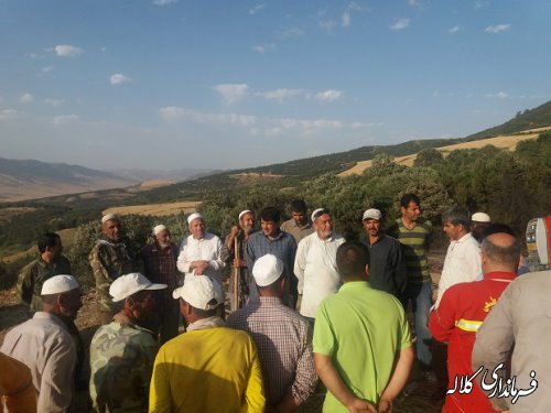 حضور بخشدار پیشکمر در محل آتش سوزی زمین کشاورزی روستای یاساقلق