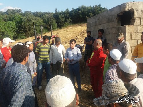 حضور بخشدار پیشکمر در محل آتش سوزی زمین کشاورزی روستای یاساقلق