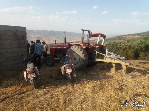 حضور بخشدار پیشکمر در محل آتش سوزی زمین کشاورزی روستای یاساقلق