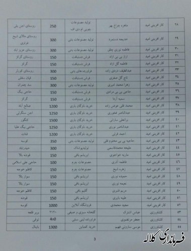 فرماندار کلاله در اقدامی لیست اسامی وام گیرندگان را منتشر کرد.