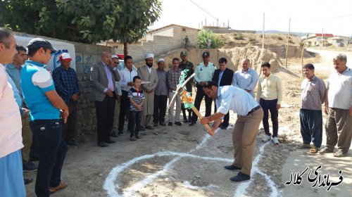 مراسم کلنگ زنی کانال هدایت آبهای سطحی روستای یاساقلیق بخش پیشکمر