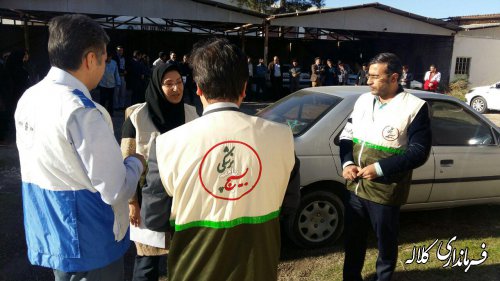 مانور آمادگی در برابر زلزله در مرکز بهداشت و درمان کلاله اجرا شد