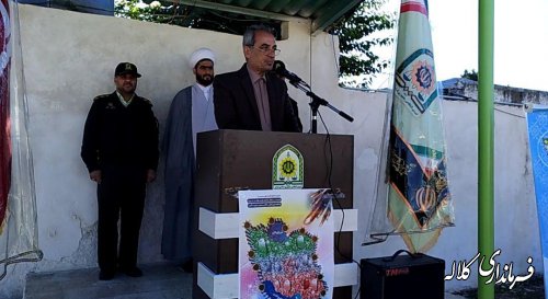 صبحگاه مشترک نیروهای مسلح و دستگاه های امدادی کلاله برگزار شد