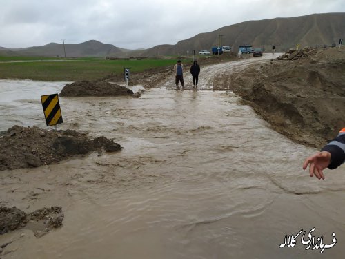 بازدید میدانی فرماندار کلاله از پل آسیب دیده مسیر خالدنبی