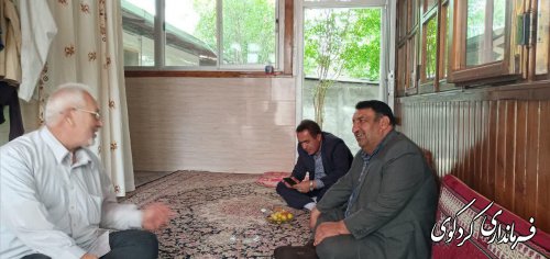 دیدار فرماندارکردکوی با جانباز 50درصد دفاع مقدس روستای خرم آباد