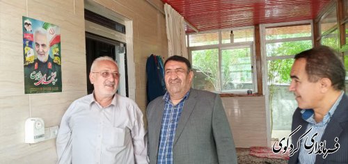 دیدار فرماندارکردکوی با جانباز 50درصد دفاع مقدس روستای خرم آباد