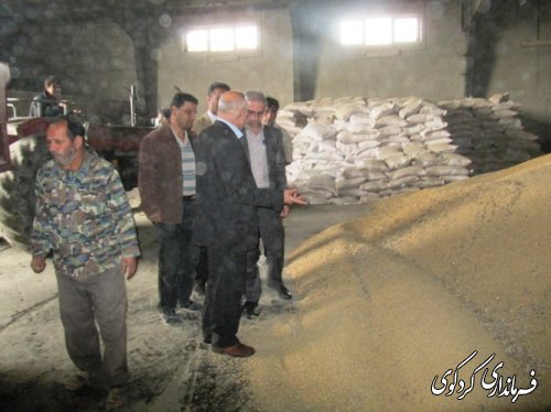 بازدید فرماندار از مرکز خرید محصولات زراعی از کشاورزان