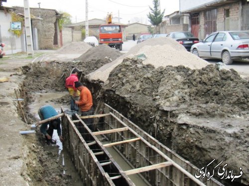 بازدید فرماندار از احداث کانال جمع آوری آبهای سطحی کردکوی