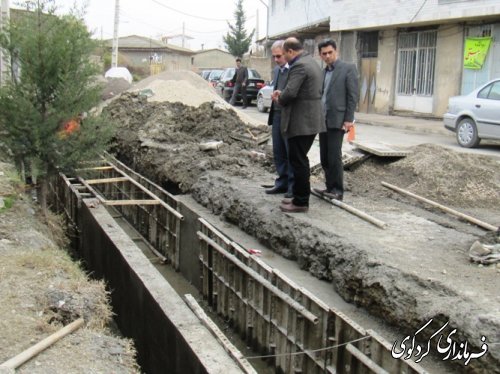بازدید فرماندار از احداث کانال جمع آوری آبهای سطحی کردکوی