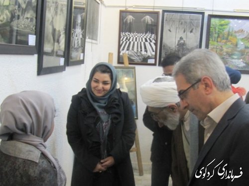 افتتاح نمایشگاه هنرهای تجسمی به مناسبت گرامیداشت دهه فجر با حضور فرماندار