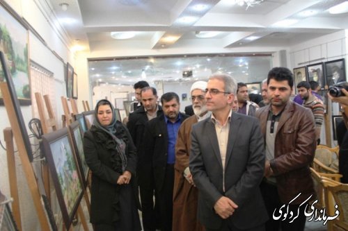افتتاح نمایشگاه هنرهای تجسمی به مناسبت گرامیداشت دهه فجر با حضور فرماندار