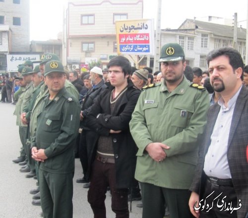 شرکت گسترده مردم شهرستان کردکوی در مراسم تشیع پیکر پاک شهدای گمنام