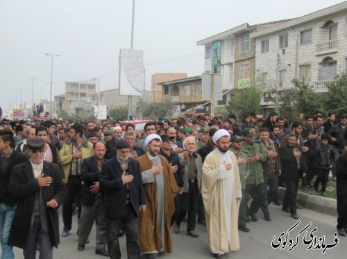شرکت گسترده مردم شهرستان کردکوی در مراسم تشیع پیکر پاک شهدای گمنام