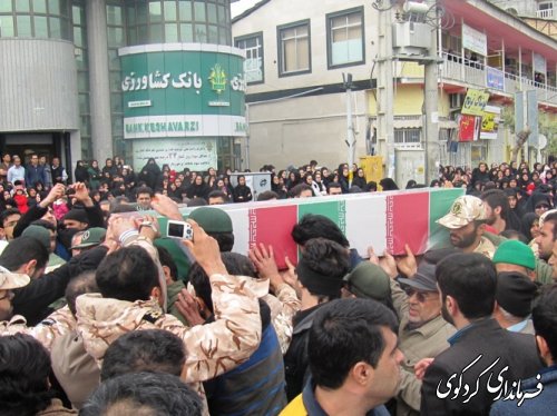 شرکت گسترده مردم شهرستان کردکوی در مراسم تشیع پیکر پاک شهدای گمنام