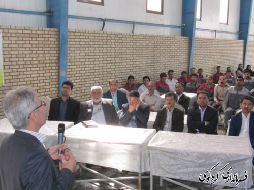 فرماندار کردکوی: تقویت فرهنگ ملی کار ،تولید و مصرف، لازمه توسعه اقتصادی و اشتغال است