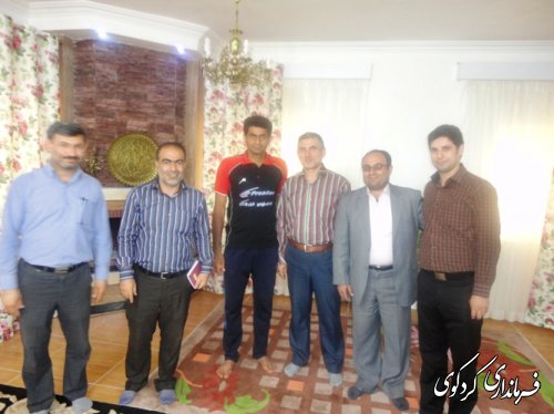 دیدار فرماندار با ملی پوش شهر کردکوی