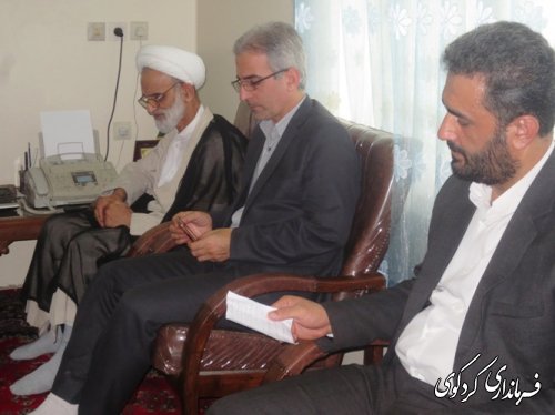 دیدار فرماندار بخشدار ،دهیاران و اعضای شورای اسلامی بخش مرکزی با امام جمعه