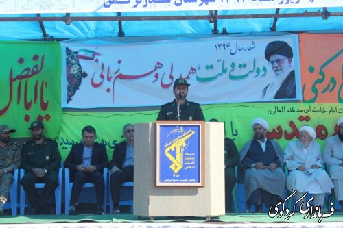 رژه نیروهای مسلح غرب گلستان  با حضور فرماندارکردکوی در بندرترکمن(گزارش تصویری)