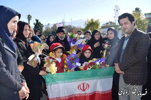 استقبال مسئولان وشهروندان کردکویی از  قهرمانان مسابقات جهانی ریاضی